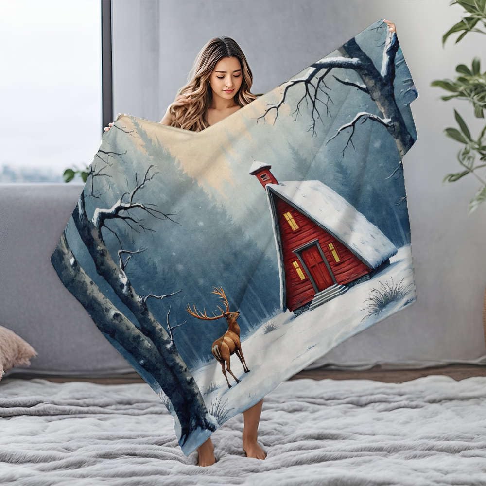 Couverture chauffante motif cerf pour réchauffer les nuits de bébé en grand format