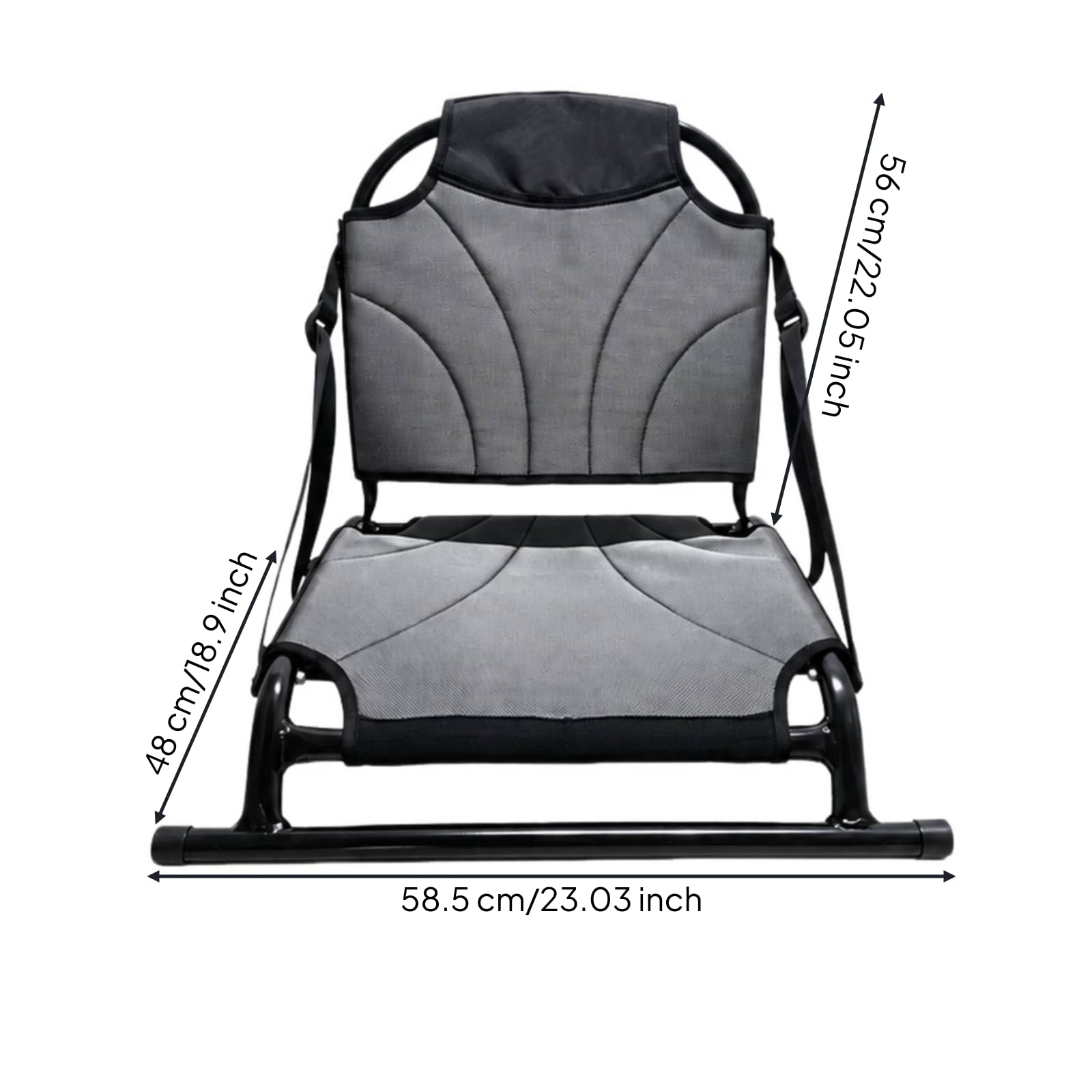 Asiento Kayak con Aluminio Ligero Asiento con Aleación Aluminio Ergonómico Paddle, Pesca en Agua, Gris
