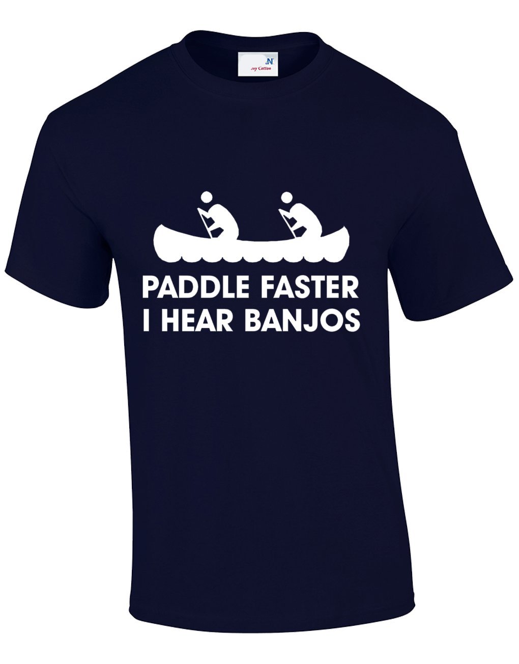 Crown Designs Paddle Faster Funny Cool for Men & Teenagers T-Shirts Tops - Navy/X-Large