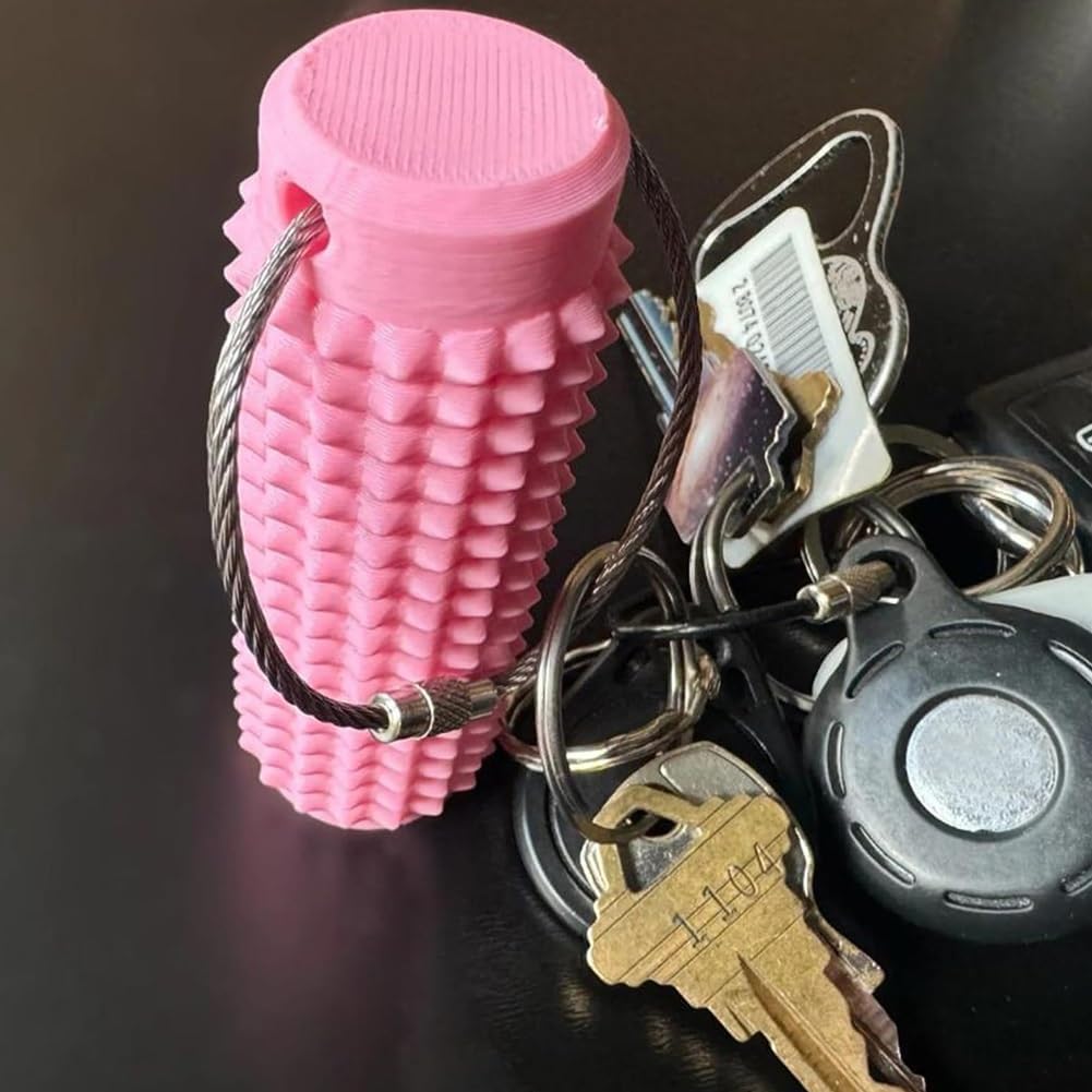 Spiky Grippie Stim Keychain, Hard Spiky Massage Keychain for Stress Reduction and Focus, Spiky Fidget Roller Rotation Keychain, Pocket Fidget Stim Toy