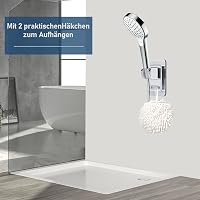 SIMGOTT Zuhanyfej Tartó Fúrás Nélkül, Ragasztós Rögzítés, Állítható Dőlésszög, Vízálló Kézi Zuhany Tartó Ezüst 8