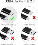 USB C to Micro USB Cable 3.3FT Nylon Braided, Micro USB Cable PS4 Controller Charger, 2.4A Charging&480Mbps Data Transmission, for Type C Wall Chargers/PS4/Xbox One/Old Kindle/Android