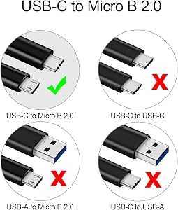 USB C to Micro USB Cable 3.3FT Nylon Braided, Micro USB Cable PS4 Controller Charger, 2.4A Charging&480Mbps Data Transmission, for Type C Wall Chargers/PS4/Xbox One/Old Kindle/Android