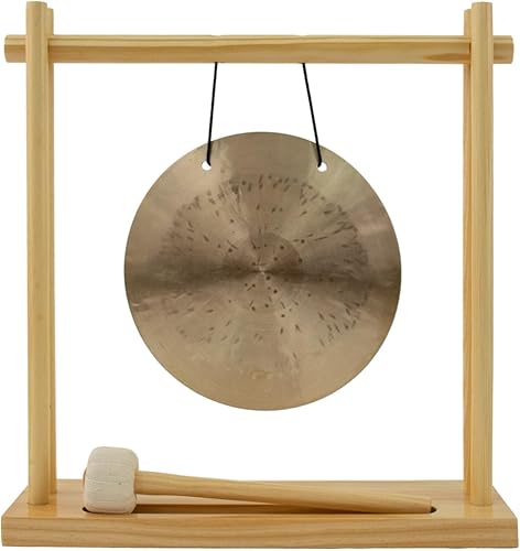 Miniatura 6 de Gongs de 8 a 10 pulgadas en el soporte My Little Pagoda Gong, incluye soporte, mazo y tu elección de gong/gong de escritorio perfecto/curación