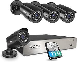 ZOSI 3K Lite Security Camera System with AI Human Vehicle Detection,H.265+ 8CH HD TVI Video DVR Recorder with 4X HD 1920TVL 1080P Indoor Outdoor Weatherproof CCTV Cameras,Remote Access,1TB Hard Drive asin的图片
