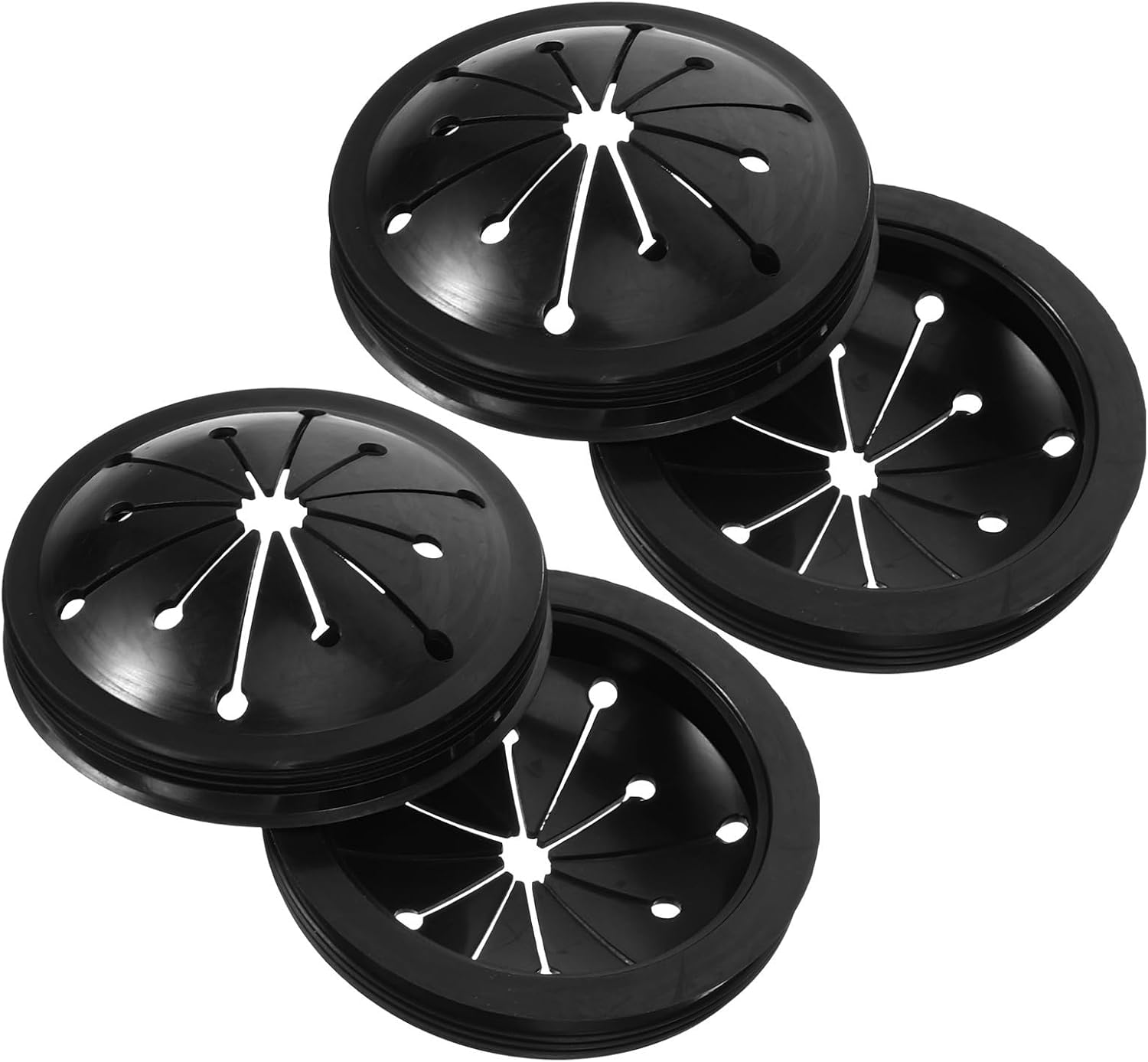 4pcs Black ABS Garbage Disposal Splash Guard Replacement Seal Cover