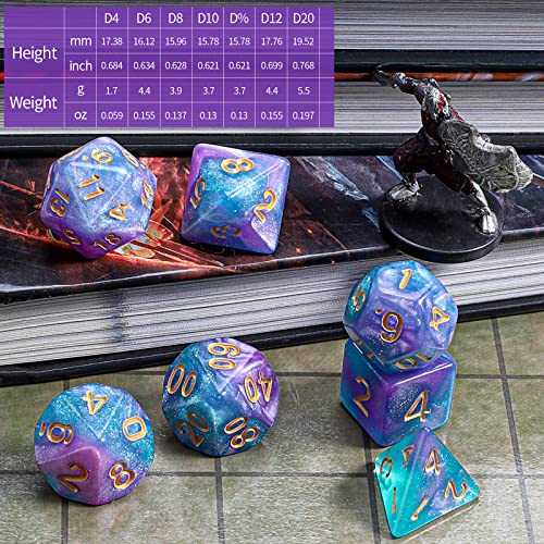 Image of CiaraQ 7pcs Polyhedral Dice Set for Dungeon and Dragons MTG Table Games