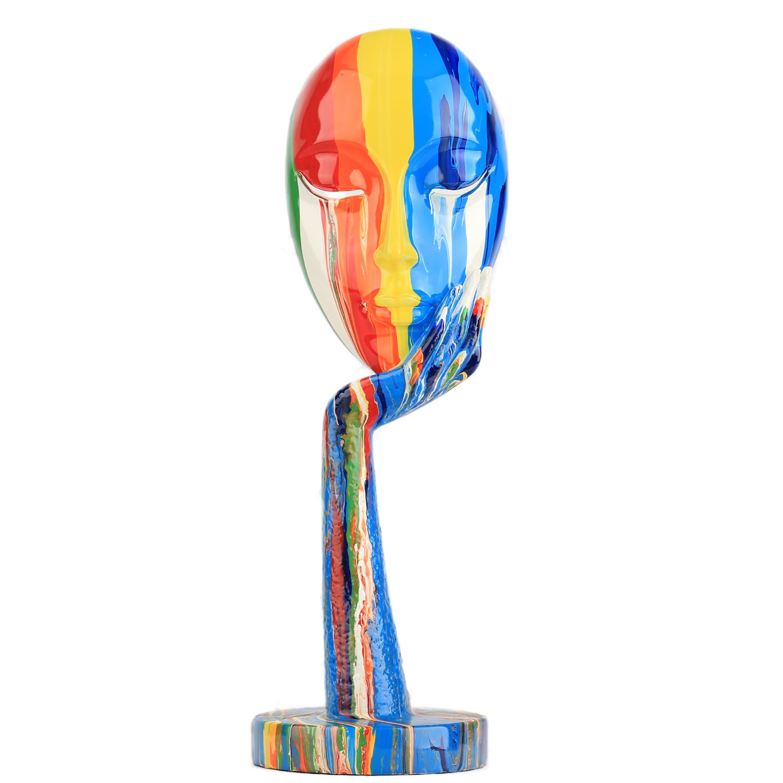 Creative Simple Colorful Women Face Art Statue Thinker Lady Sculpture Abstract Characters Crafts Ornaments Home Decor Modern Office Bedroom Study Room