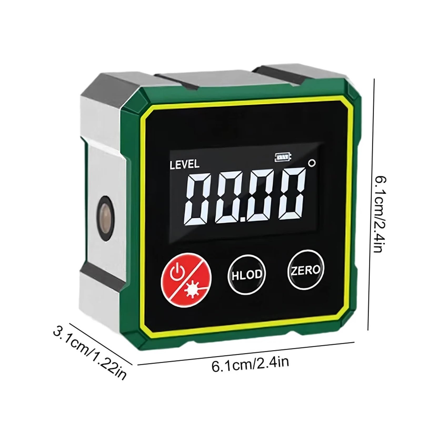 Medida de Distancia láser, Transportador Digital Láser, Inclinómetro, Medidor De Ángulo Nivel, Goniómetro Recargable por USB, Caja LCD Retroiluminada, Buscador Magnético