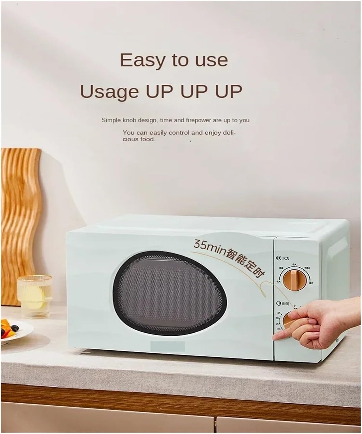 Microwave Oven Fully Automatic Household Small Fast Heating Intelligent Multifunctional Rotary Plate Light Wave Oven220V(EU)