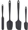 U-key Silicone Spatula, Heat-Resistant up to 315 ° C, Spatula Set, BPA-Free, One-Piece, Seamless Design, Non-Stick Rubber with 188 Stainless Steel Core, Kitchen Utensils, Black