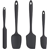Spatule Silicone Lot de 4: U-Taste Cuisine Maryse Pâtisserie Résistante à la Chaleur 315℃, Ustensiles à Marise Patissier Alimentaire Antiadhésive Flexible sans BPA pour la Cuisson (Noir) - 1