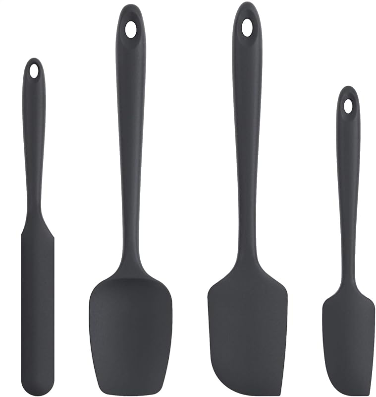 Juego de espátula de silicona resistente al calor hasta 600 grados Fahrenheit (negro) | Raspador de goma sin costuras a prueba de calor de calidad alimentaria, juego de utensilios de cocina de silicona Flexible, suministros para hornear aptos para lavavajillas