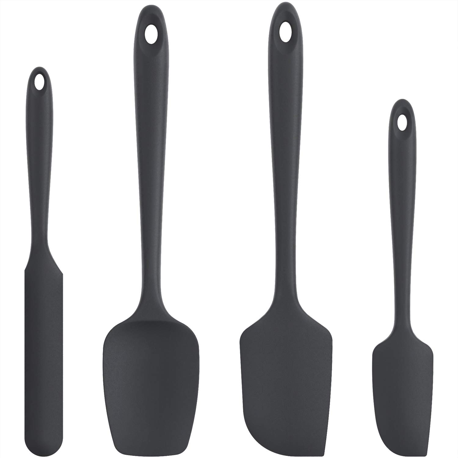 U-Taste Silicone Spatula Set with 600 Degrees Fahrenheit Heat Resistant Black