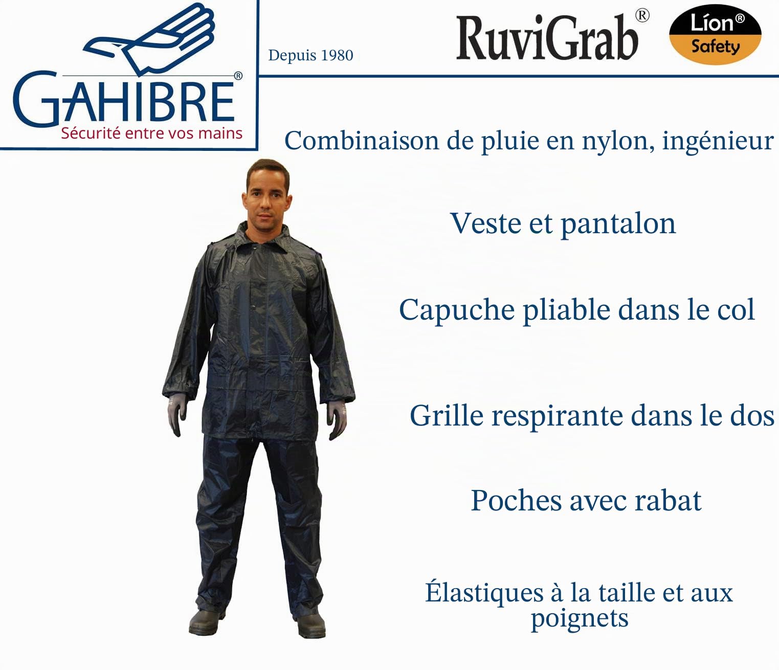 Combinaison d'eau complète | Imperméable pliable et léger | Ensemble complet imperméable de travail