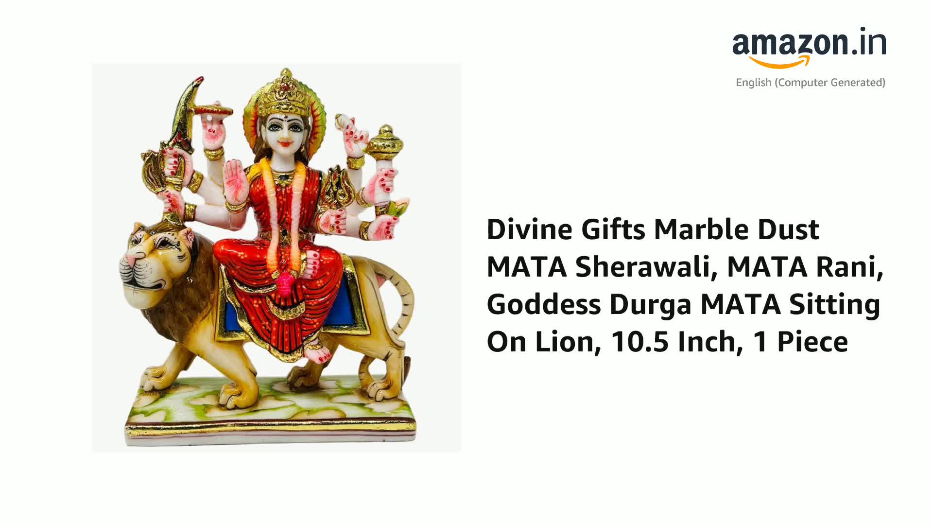 Buy Divine Gifts Marble Dust MATA Sherawali, MATA Rani, Goddess 