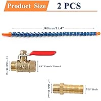 Vista 3 de Waziaqoc Base magnética ajustable (rosca de 1/4PT) con 1 boquilla redonda, manguera flexible de tubo de refrigerante de aceite de agua para drenaje