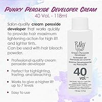 Vista 3 de Punky - Revelador para tinte de cabello en crema peróxido 40 volúmenes – Revelador decolorante para aclaración media a alta, 118ml