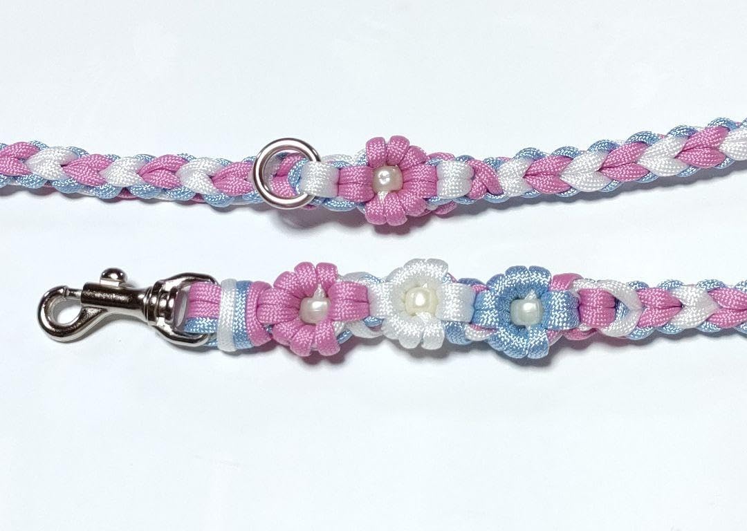 パラコードリード　カフェリード　ハート編み　ターコイズブルー　№070 Amazon | パラコードリード ハート編み ラブラブ編み カフェ