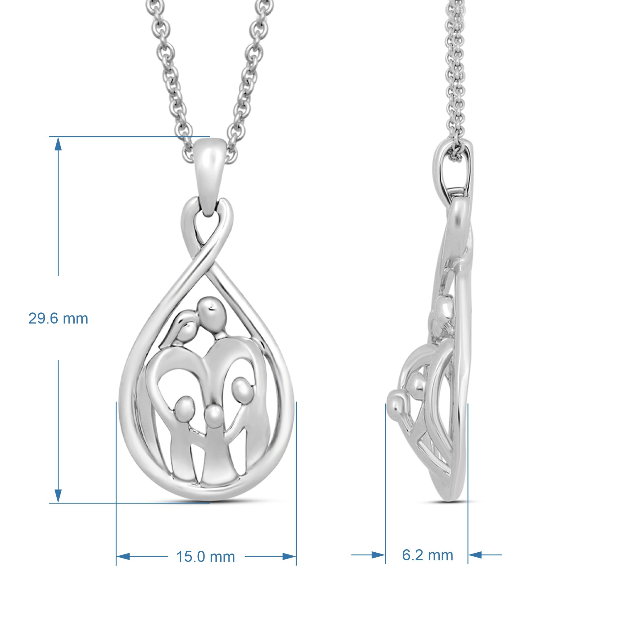 V3 Jewelry Sterling Silver with Natural Tanzanite, Aquamarine and White Topaz Drop Pendant with 18