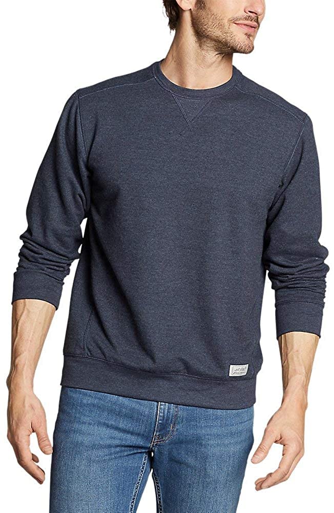 Eddie Bauer Men’s Fleece Lined Crew Sweatshirt (XXL, Blue)