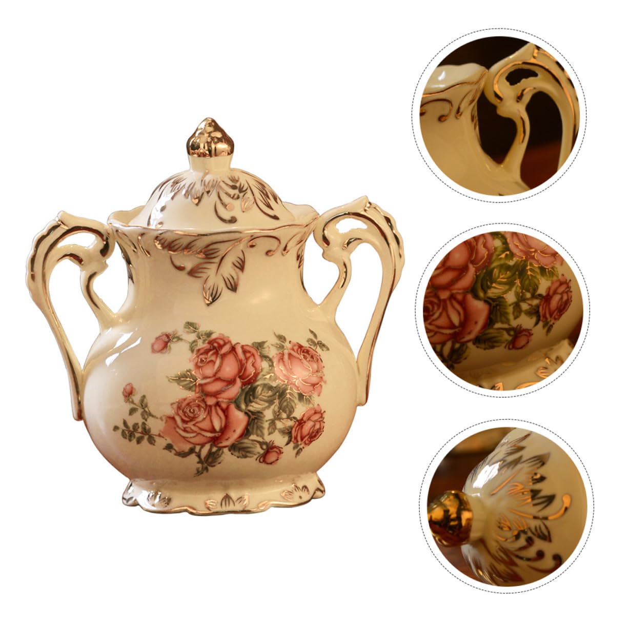 LIFKOME Tarro y Almacenamiento Práctico de Caramelos para Dulces Tapa de Cerámica Elegante y Creativo, Adecuado para Decoración del Hogar