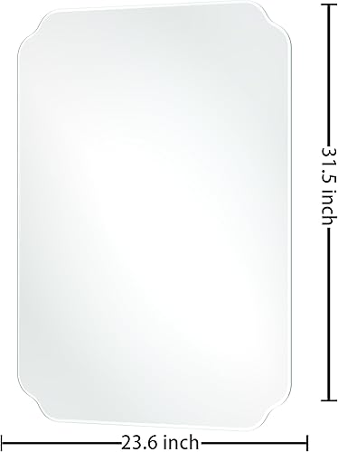 Miniatura 61 de Espejos de baño para sobre el fregadero, espejos redondos sin marco para pared, espejo de baño biselado de 20 x 20 pulgadas, espejo circular