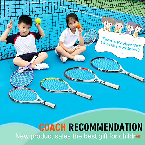 Kids Tennis Racket 19" 21" 23" 25" Kids And Junior Tennis Racket For Boys Girls Kids Children Pupils Students Tennis Racquet With Racket Bag. (23 Inch-2Pcs New(Red+Blue)) #TOP5
