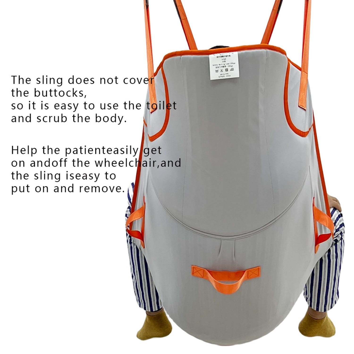 Arnés Elevación Paciente Cuerpo Completo, Grúa De Paciente, Eslinga De Elevación para Paciente Minusválido para Posicionamiento Y Elevación De La Cama,Enfermería,Capacidad De Carga: 230 Kg