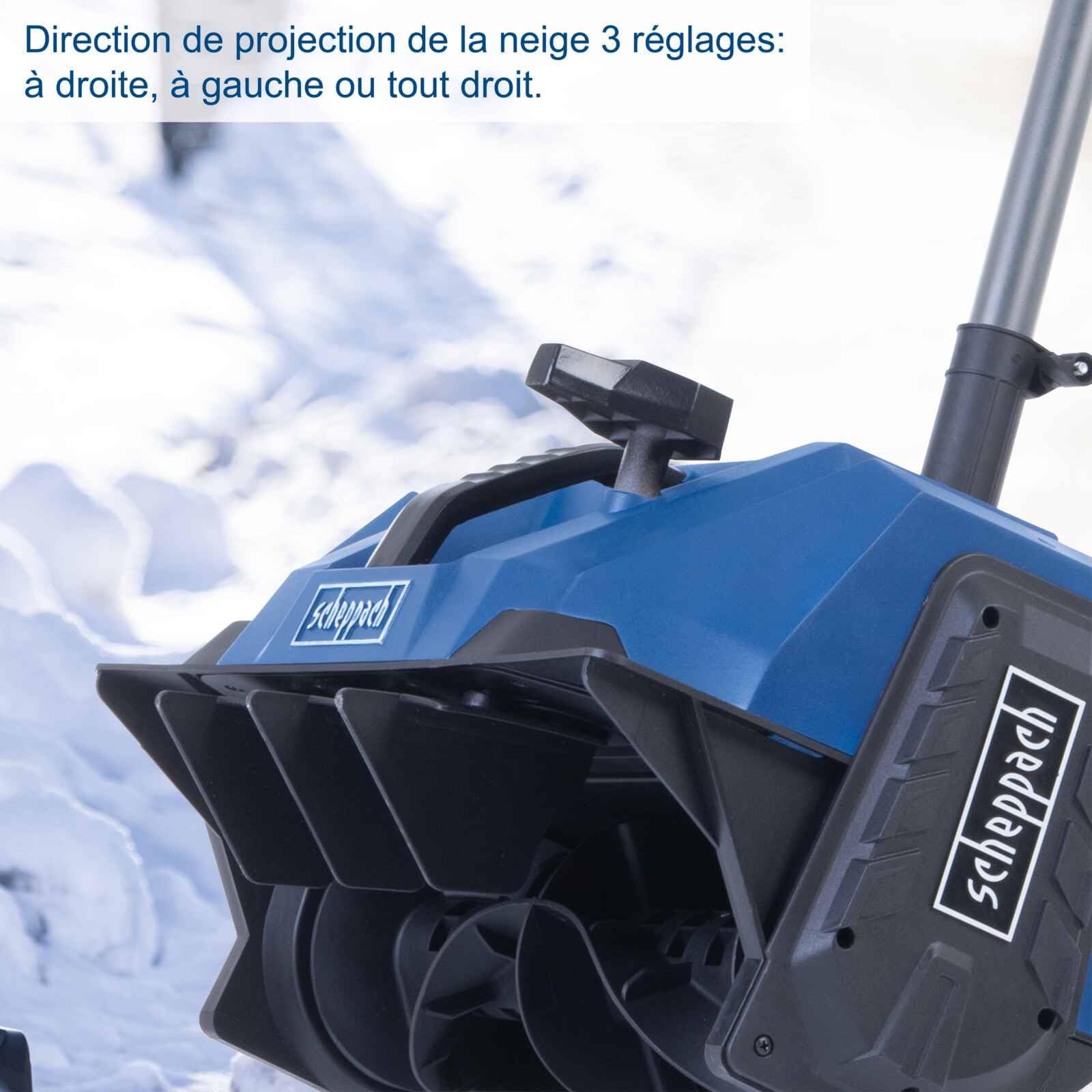 Scheppach BC-SNB410-X Fraise à Neige sans Fil 40 cm 20V IXES 2 Batteries 4Ah + Chargeur Double