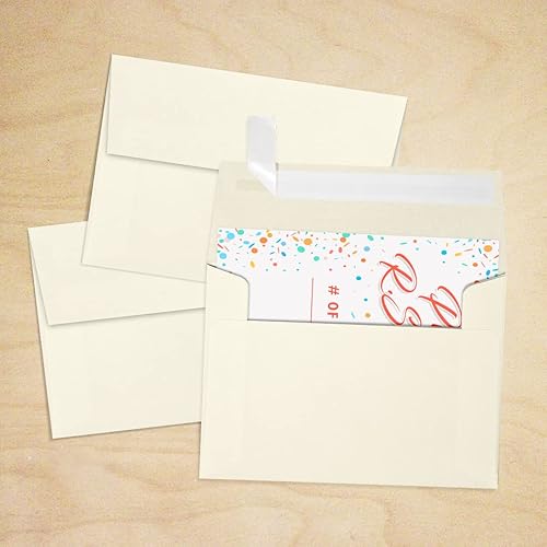 Miniatura 7 de LUXPaper Sobres de invitación A1 de 4 bares, despegar y prensar, 3 58 x 5 18 pulgadas, lino natural, texto de 80 libras, 50 unidades