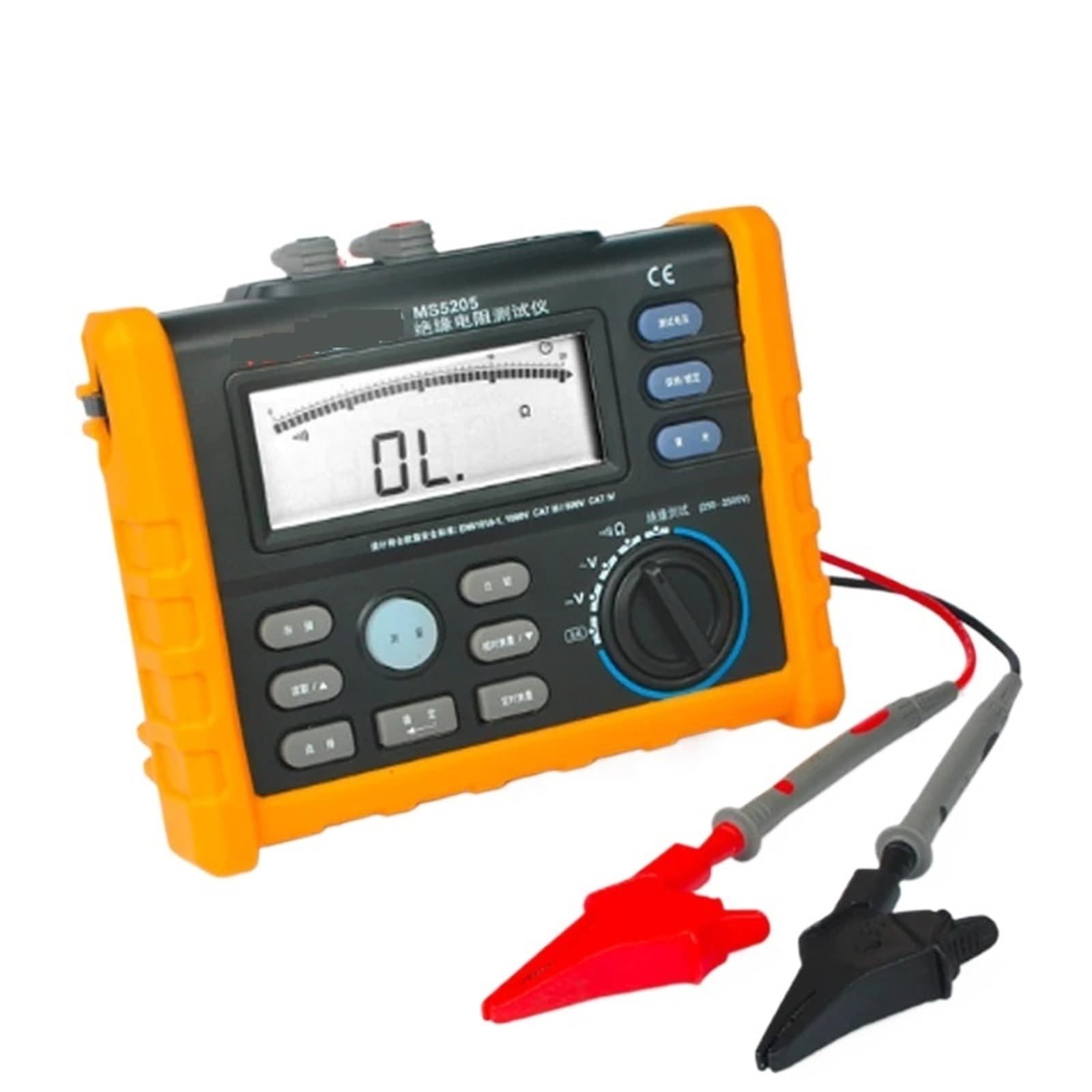 Elektroniczny tester obciążenia, MS5205 Cyfrowy miernik rezystancji izolacji 0,01-100G ohm 250V-2500V Tester Analogowy megaomów