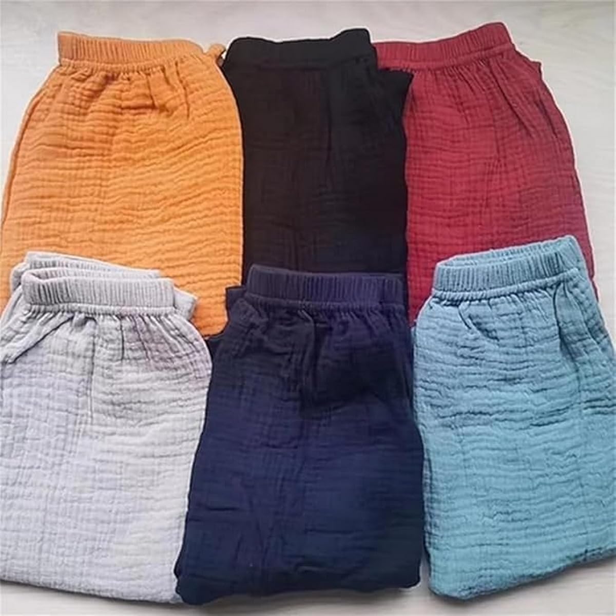 Confezione da 3 Pantaloni Estivi in Lino per Neonati e Bambini Piccoli, Pantaloni Lunghi Leggeri e Traspiranti Estivi Harem Sottili da Jogging per Bambino