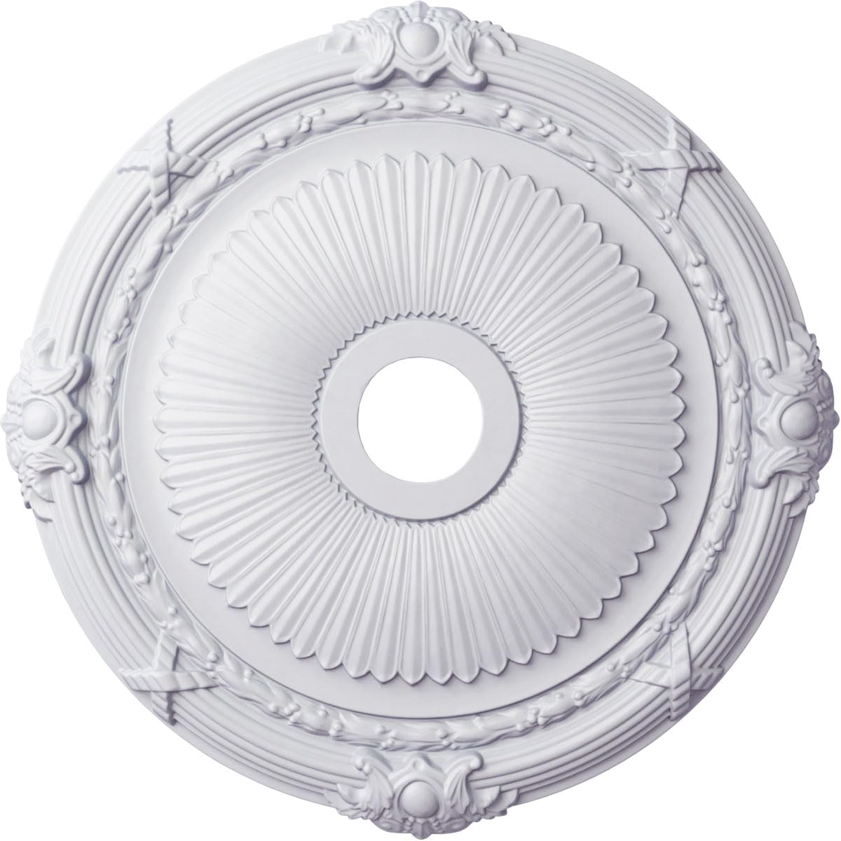 Ekena Millwork CM27HE Heaton Ceiling Medallion 27 1/2"OD x 3 7/8"ID x 2 1/4"P (Fits Canopies up to 6 1/2") Factory Primed