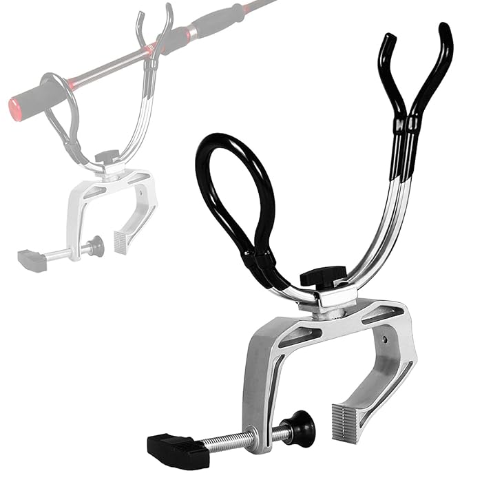 Buy REAWOW Fishing Boat Rods Holder with Large Clamp 360 Degree Adjustable Fishing Pole Racks