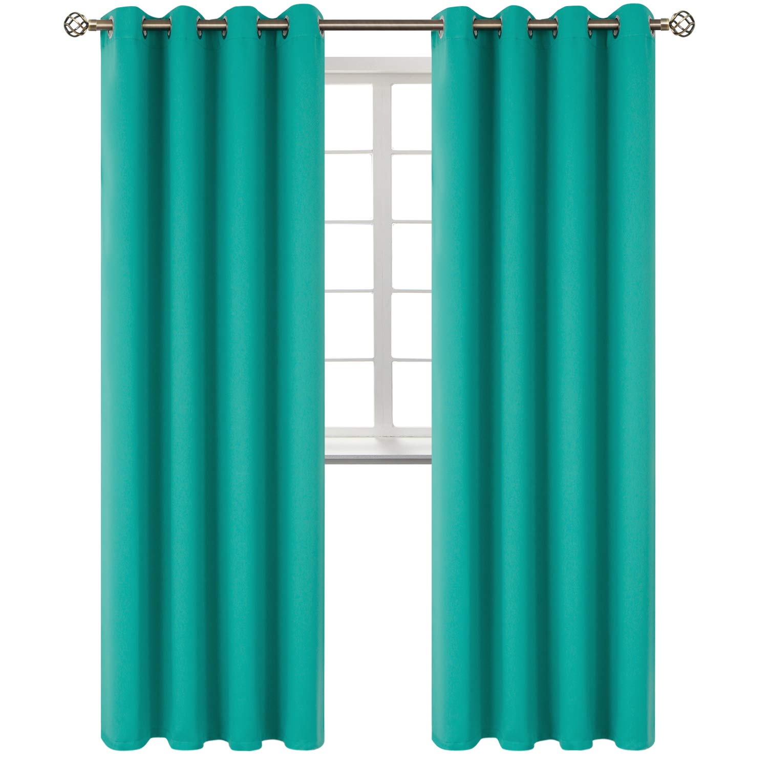 BGment Teal Blackout Curtains for Living Room 108 Inch Long - 2 Panels