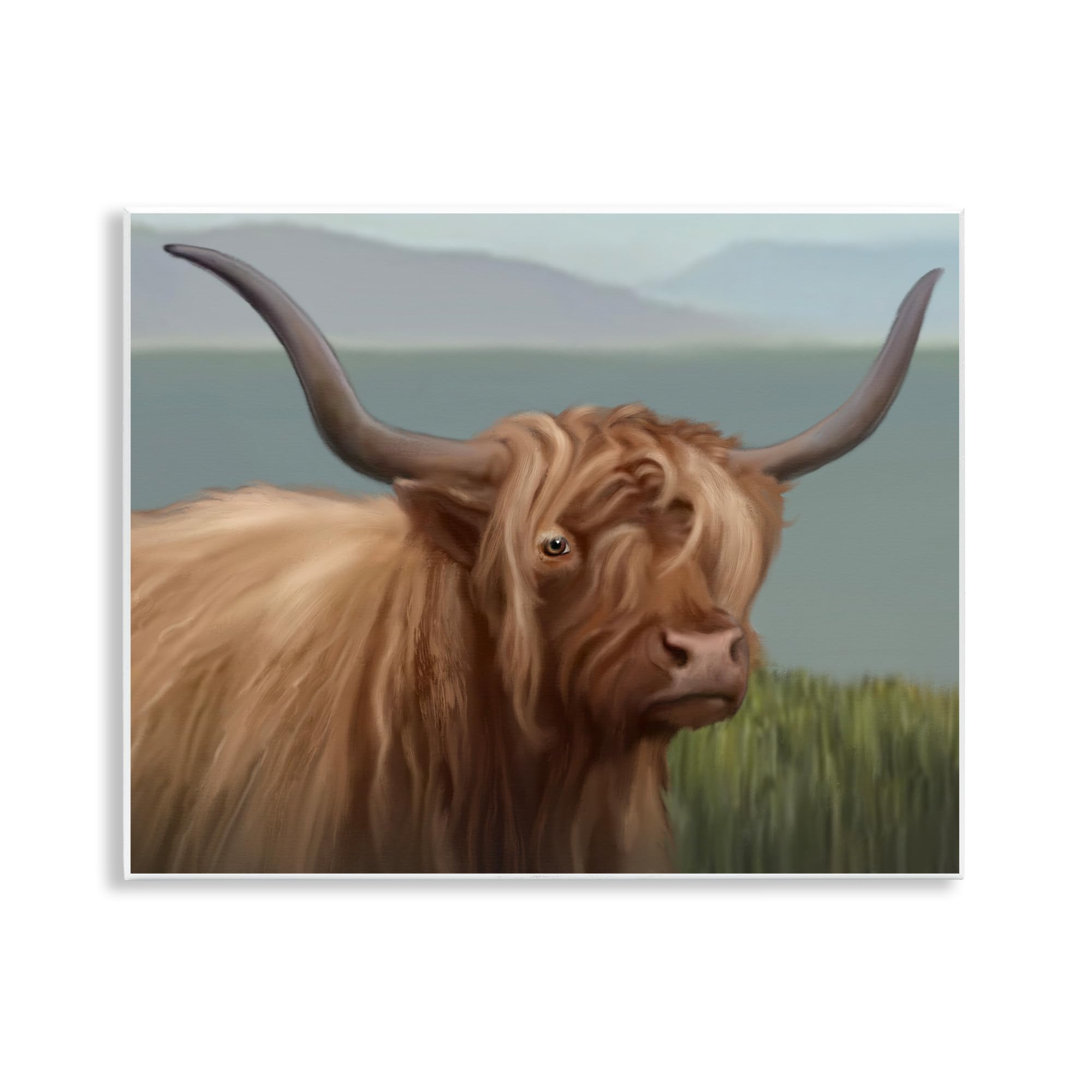 Stupell Industries 'Scottish Highland Cattle Landscape', Wall Plaque Art, 14 x 11 Inches, Easy to Hang and Sturdy, Made in USA, by Matthew Piotrowicz
