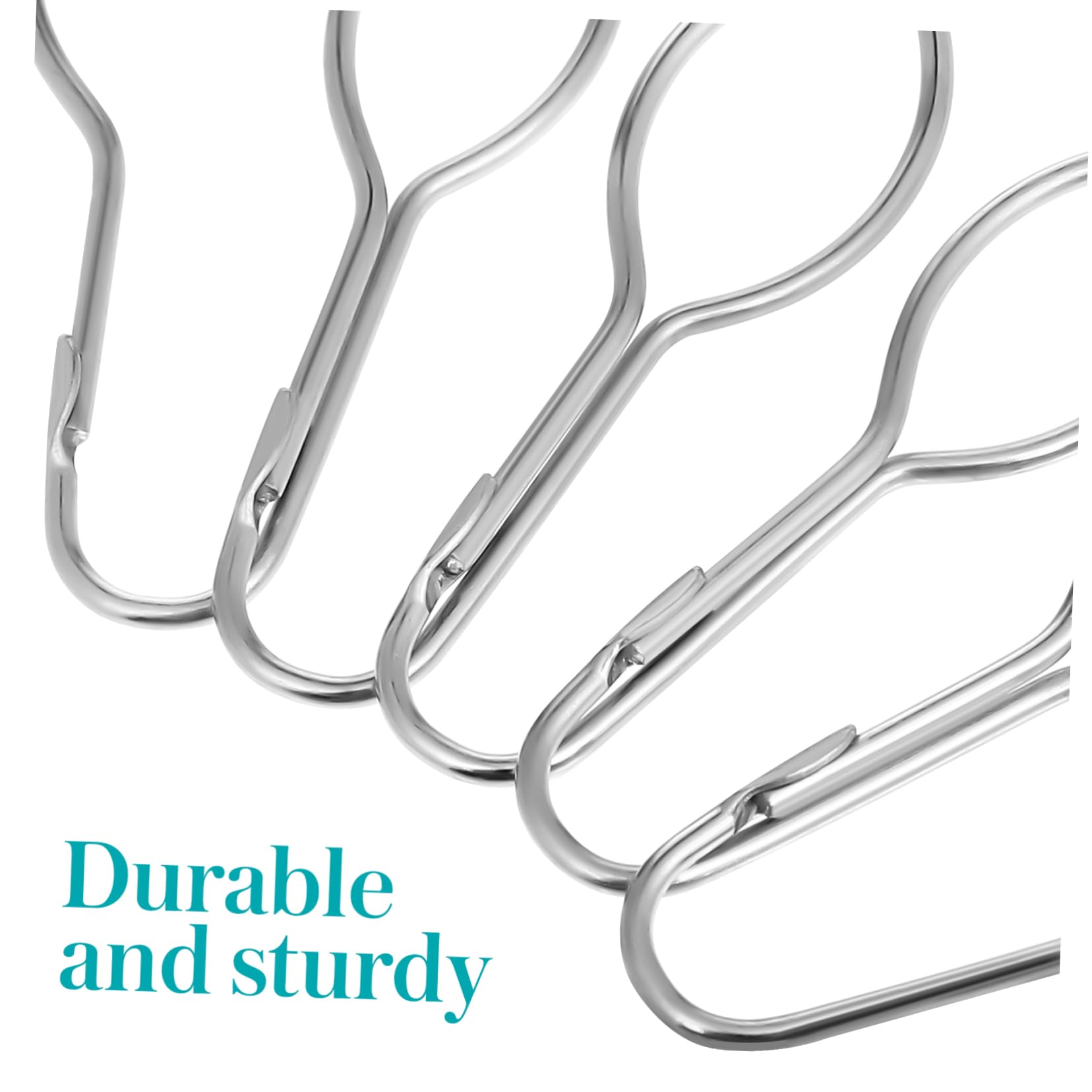 TOVINANNA 3sets Gourd Hanger Shower Curtain Hooks No Rust Silver Decorative Tub Perfect for Bathroom and Living Room Organization (Gourd Shaped Hooks) 20pcs*3