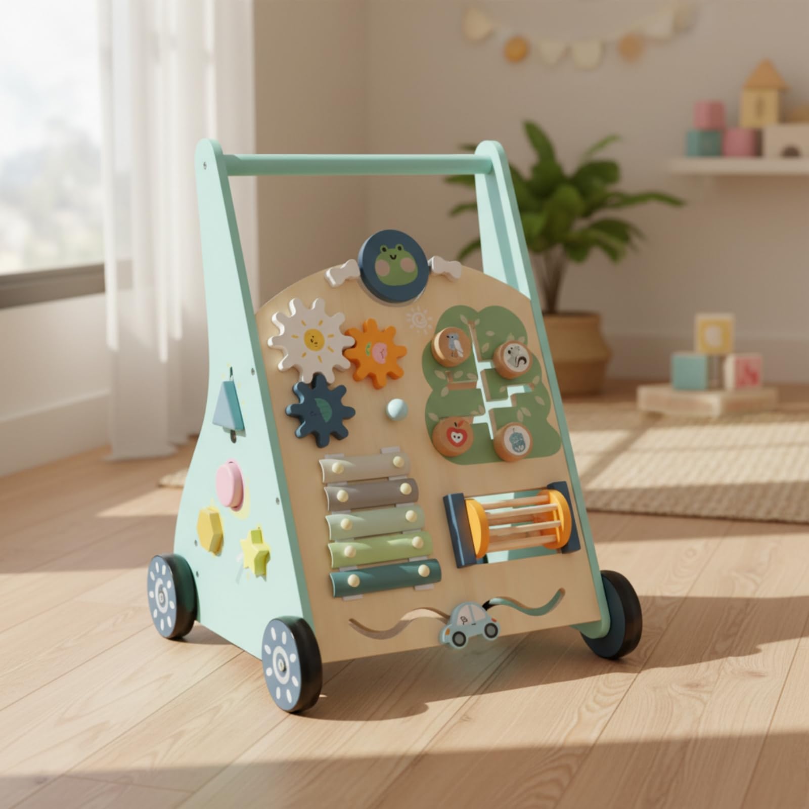 Marche En Bois Stable | Multifonction, Multifonctionnel, pr Crèche, Pits, Bleu