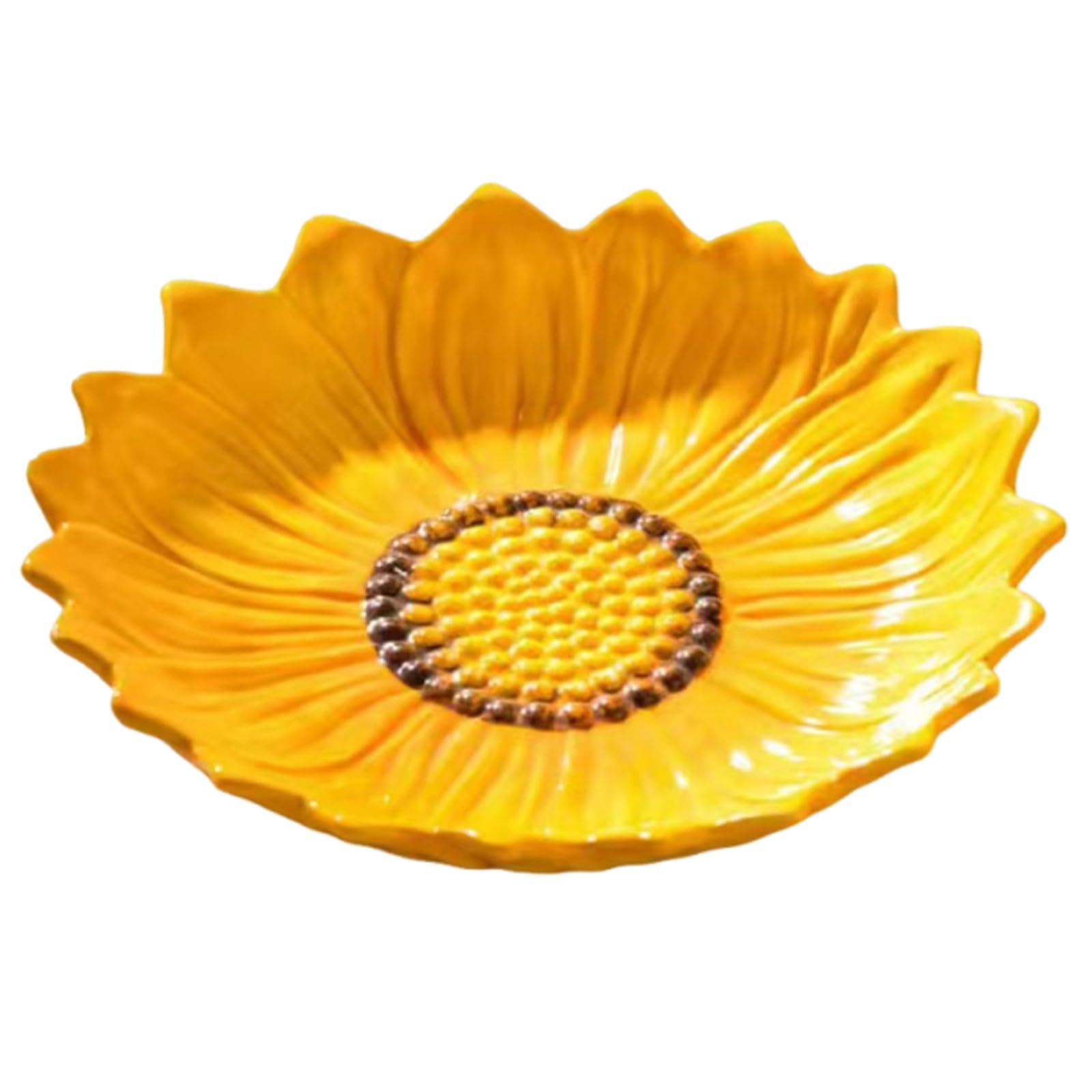 Zerodeko Plato de aperitivo con forma de girasol - Vajilla de cerámica de 20 cm con forma de flor para el hogar y fiestas - Plato pequeño con floral para una mesa decorativa