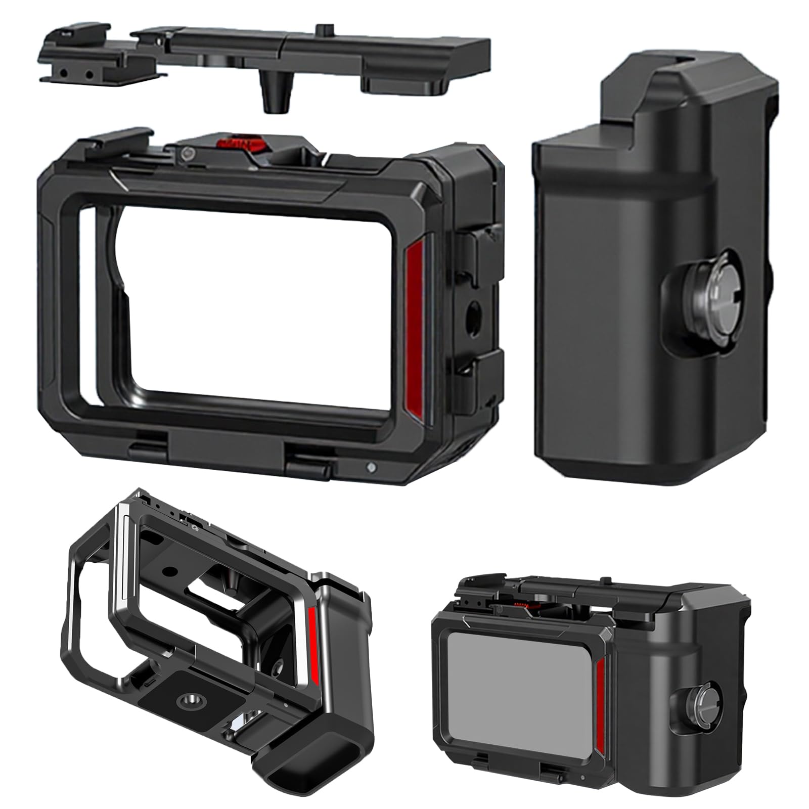 Cámara Empuñadura para dji Osmo Action 6, Empuñadura metálica Xplorer Jaula Protectora Cámara Estructura metálica Jaula Expansión Soporte Disparo Mango Accesorios para dji Osmo Action 6
