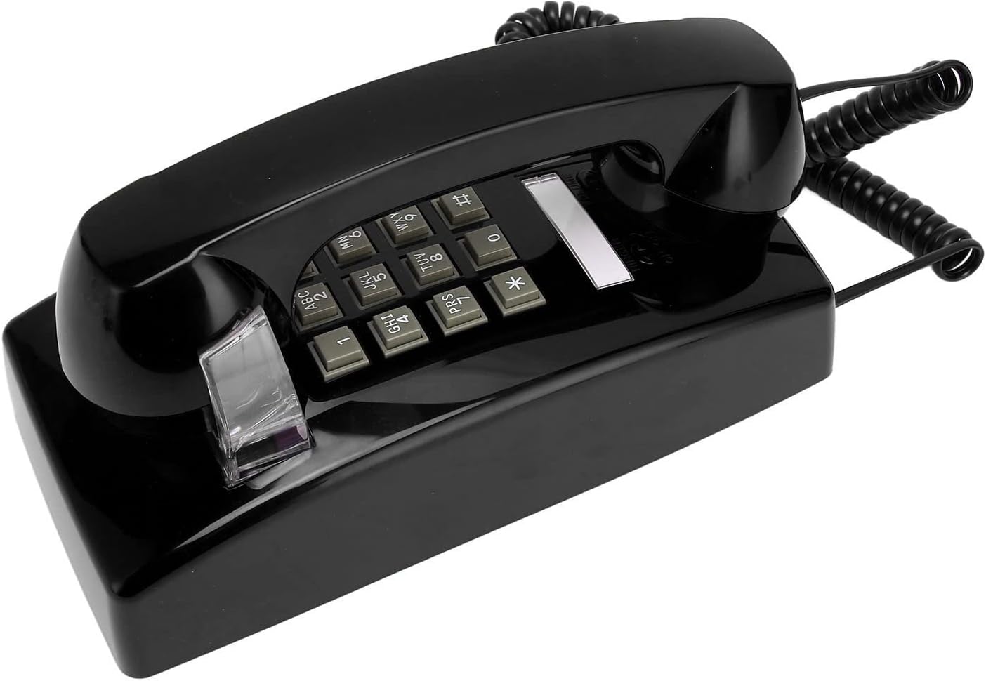 Retro Vintage Wall Telephone with Modern Technology for Home Office Living Room School, ABS Metal in Black