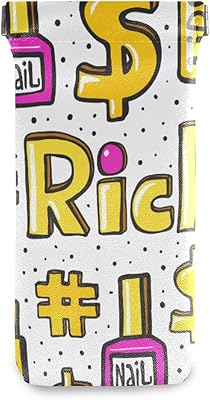 HUSSRITY Eyeglasses Case Luxury Symbol Sunglasses Pouch Soft PU Leather Squeeze Top Eyeglass Holder Portable Glasses Case For Women Men