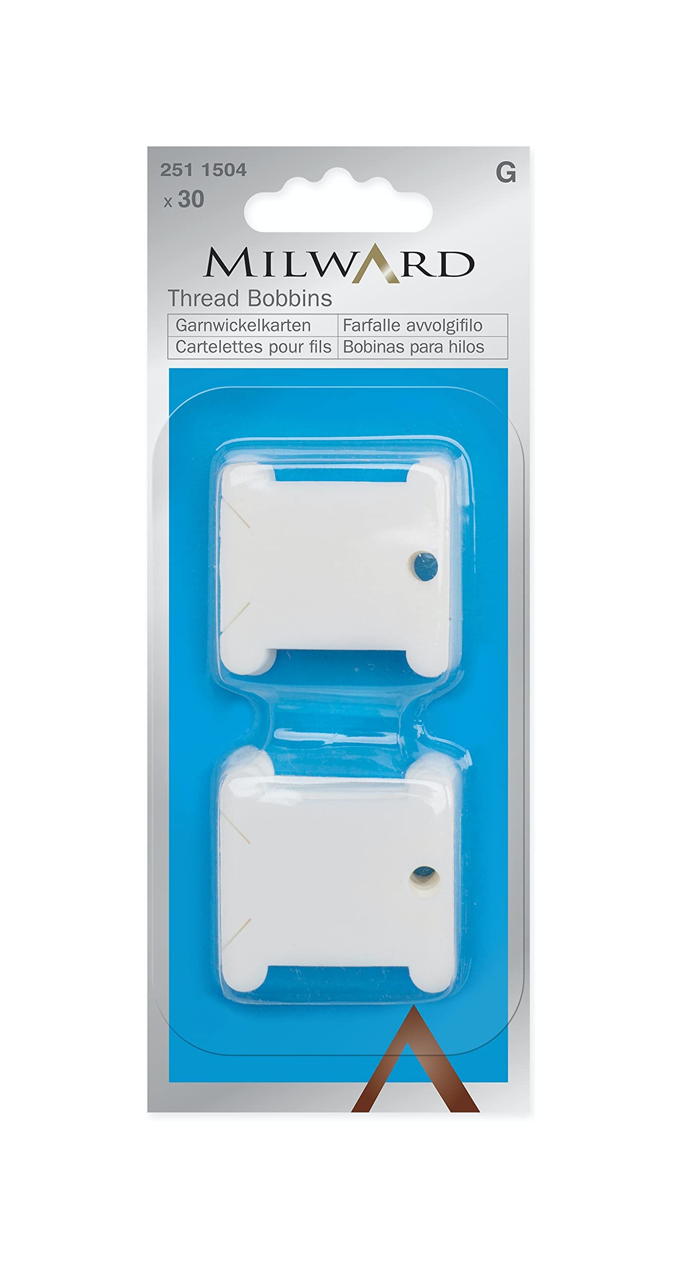 MILWARD Embroidery Thread Bobbins, White, 50 Pieces