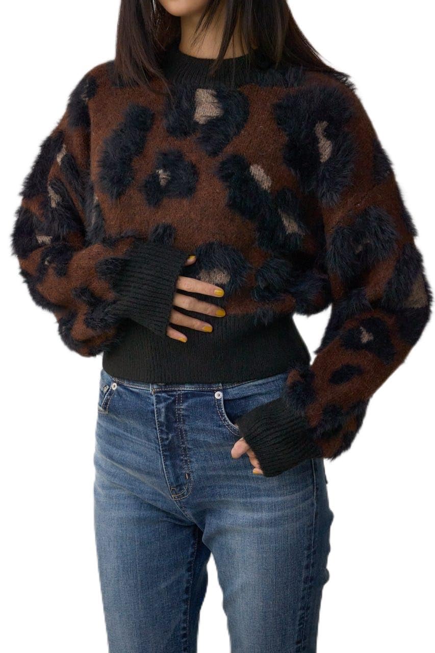 [AZUL by moussy] [アズールバイマウジー] アソートパターン クルーネック ニット レディース 250IAC70-1411