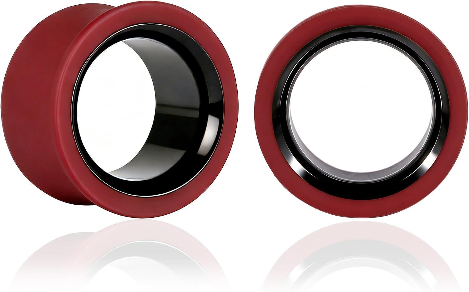 2PCS Double Layer Design Ear Gauges, Hypoallergenic Two-Tone Ear Tunnels Plugs Expanders for Stretched Ears Lobe Body Piercing Jewelry(8mm-16mm)