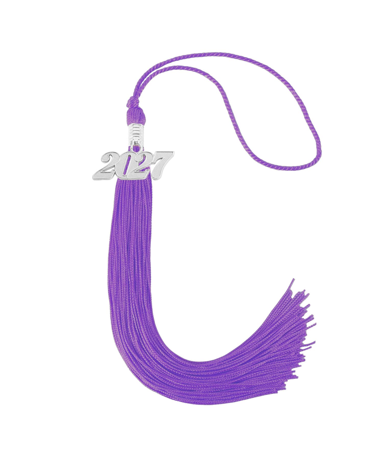Graduation Tassel 2027 for Grad Cap,Purple Tassel with Silver Charm
