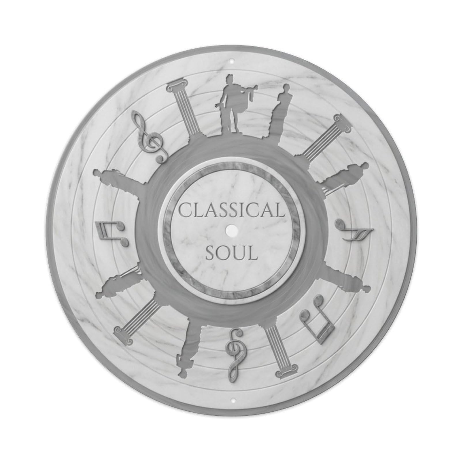 Classical Sound System White Marble Vinyl Records Metal Tin Sign