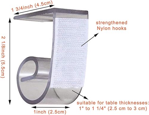 Miniatura 4 de NAVADEAL Clips de mantel para mesa de 1 a 1 14 pulgadas con gancho y bucle, paquete de 25 unidades, ideales para bodas, hogar, reuniones, fiestas,