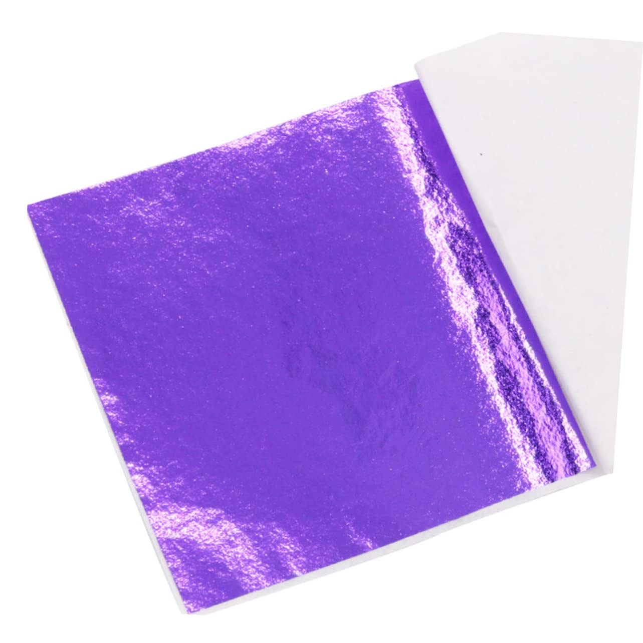 HAWILLOSCH 8x8.5cm Foil Adhesive Leaf Sheets Purple Metallic Foil Paper for Decorative Art Projects